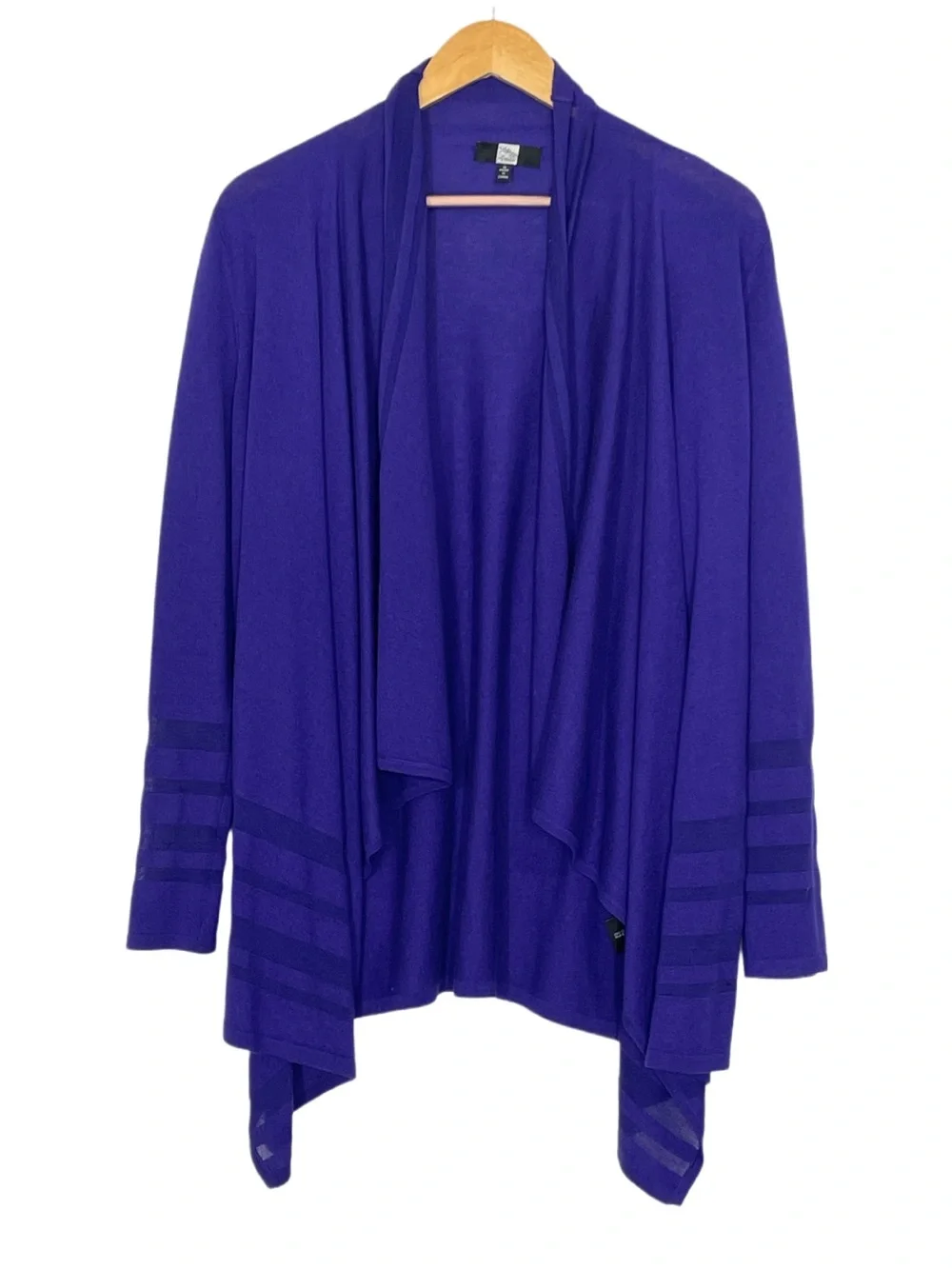 Saks Fifth Avenue Silk Cashmere Blend Open Waterfall Front Cardigan Medium